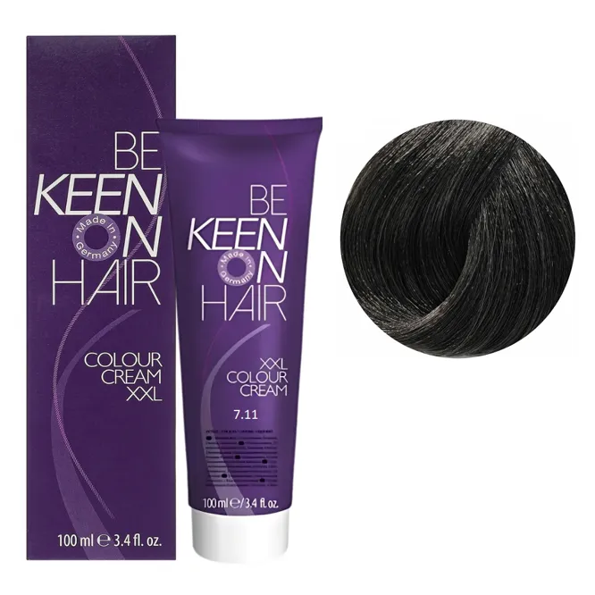 7/11 блондин попелястий інтенсивний Стійка крем-фарба для волосся, 100 мл Colour Cream XXL KEEN