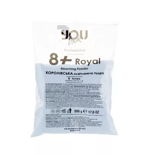 Пудра освітлювальна КОРОЛІВСЬКА синя (8 levels), 500 г Bleaching Powder 8+ ROYAL Glamour You look Professional