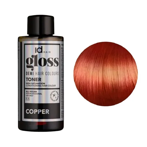 Copper (7/44) Деміперманентна рідка фарба для волосся без аміаку, 75 мл Demi Hair Colours TONER GLOSS ID Hair