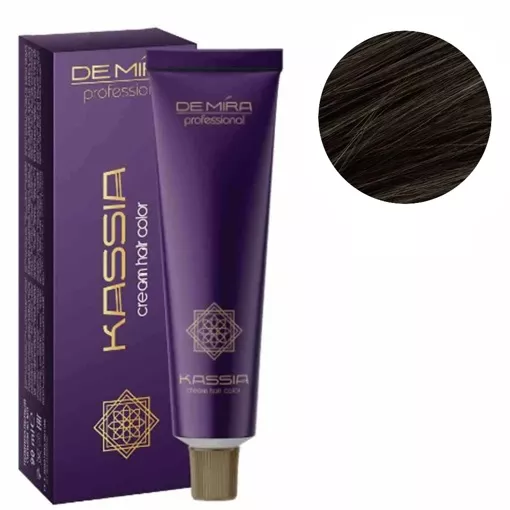 5/16 Середньо-каштановий попелясто-фіолетовий Крем-фарба для волосся перманентна, 90мл Cream hair color KASSIA DEMIRA Professional
