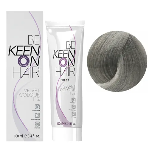 10/11 ультра-світлий інтенсивний попілястий блондин Перманентна крем-фарба без аміаку, 100 мл VELVET COLOUR KEEN