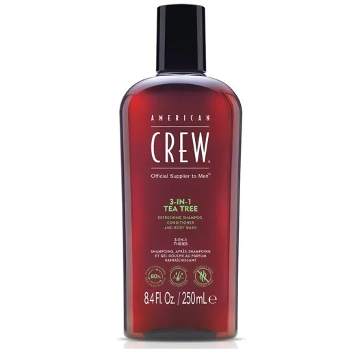 Засіб 3в1 для догляду за волоссям та тілом з чайним деревом, 250 мл 3-in-1 Tea Tree Shampoo, Conditioner&amp;Body Wash Hair &amp; Body American Crew
