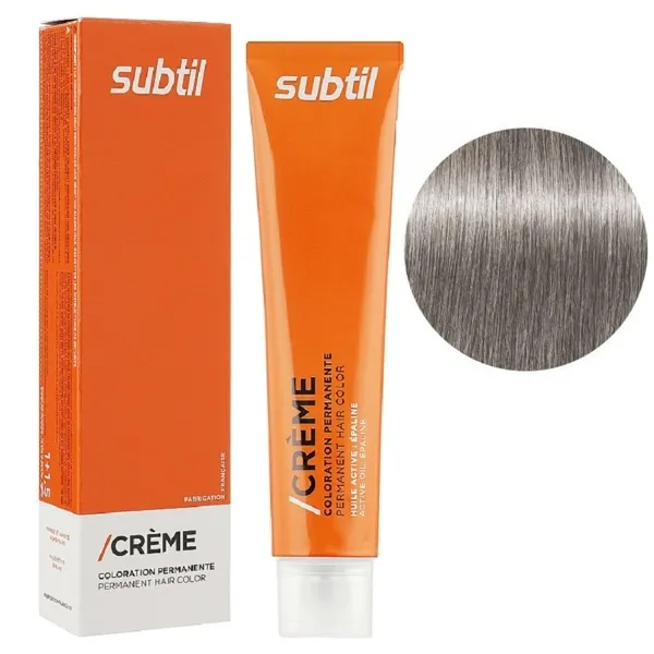 8/21 світлий блондин перламутровий попелястий Стійка фарба 60 мл CREME Permanent Hair Color Subtil  