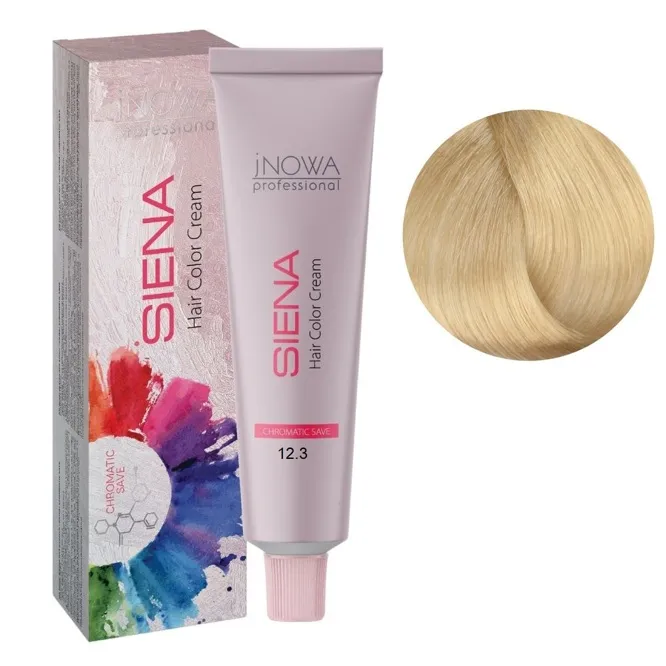 12/3 екстра-світлий блондин золотистий Фарба для волосся стійка, 90мл  SIENA Chromatic Save jNOWA Professional 
