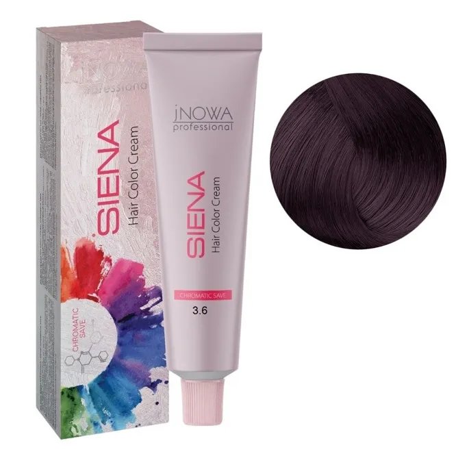 3/6 темно-каштановий фіолетовий Фарба для волосся стійка, 90мл  SIENA Chromatic Save jNOWA Professional 