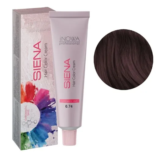 6/74 темний блондин каштаново-червоний Фарба для волосся стійка, 90мл  SIENA Chromatic Save jNOWA Professiona