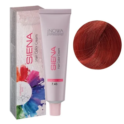 7/43 середній блондин червоно-золотистий Фарба для волосся стійка, 90мл  SIENA Chromatic Save jNOWA Professiona