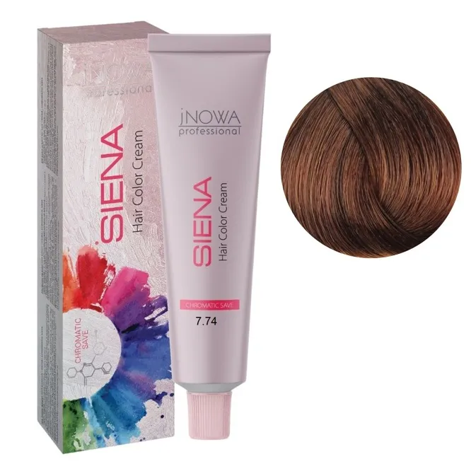 7/74 середній блондин коричнево-червоний Фарба для волосся стійка, 90мл  SIENA Chromatic Save jNOWA Professiona