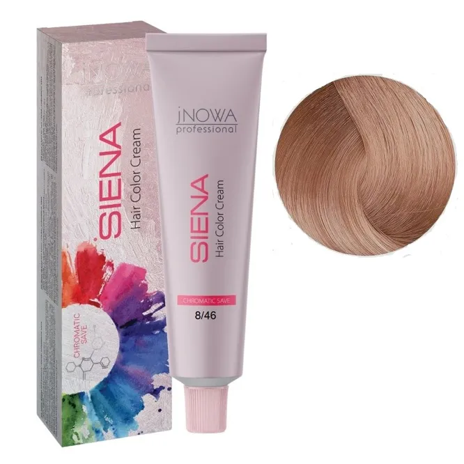 8/46 світлий блондин червоно-фіолетовий Фарба для волосся стійка, 90мл  SIENA Chromatic Save jNOWA Professiona