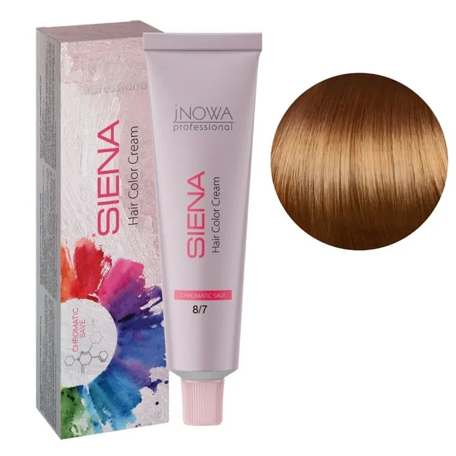 8/7 світлий блондин коричневий  Фарба для волосся стійка, 90мл  SIENA Chromatic Save jNOWA Professiona