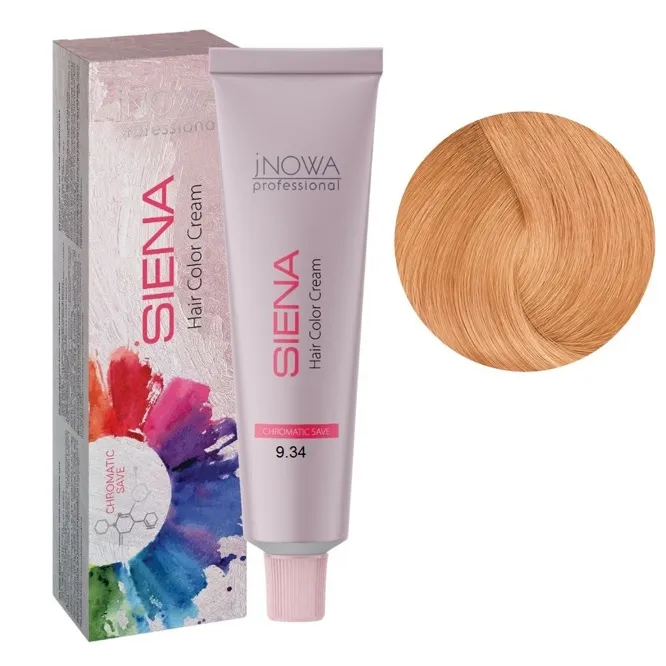 9/34 дуже світлий блондин золотисто-червоний  Фарба для волосся стійка, 90мл  SIENA Chromatic Save jNOWA Professiona