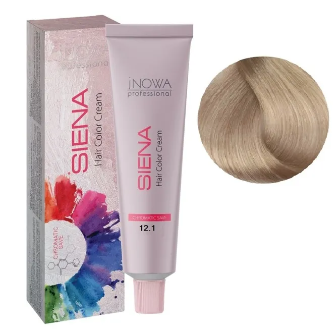 12/1 екстра-світлий блондин попелястий Фарба для волосся стійка, 90мл  SIENA Chromatic Save jNOWA Professional 