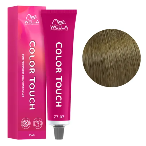 77/07 середній блондин натурально-коричневий Фарба для тонування волосся без аміаку (Оновлена формула), 60 мл COLOR TOUCH PLUS Wella Professionals