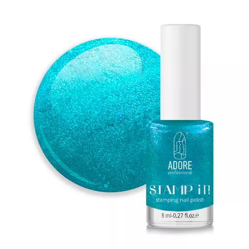 ADORE Stamp It Лак для стемпінга 7,5мл №13 Перламутровий бірюзовий
