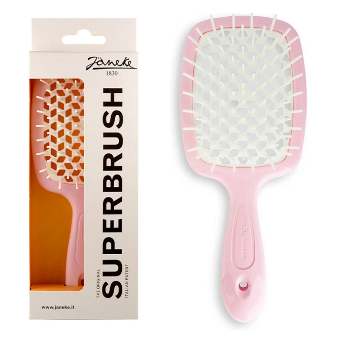 Щітка для волосся продувна ( колір: Пастельно-рожевий з білою серединкою ) SOFT PINK Standart SUPERBRUSH Janeke 
