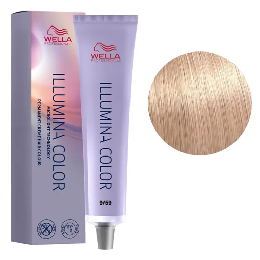 9/59 яскравий блондин махагоновий Стійка крем-фарба для волосся, 60 мл ILLUMINA COLOR Wella Professionals