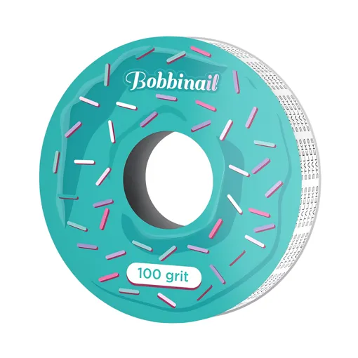 Запасний блок файл-стрічки БІЛИЙ (клейовий) Bobbinail EXPERT 100 грит для пластикової котушки (7 метрів) ATS-100w STALEKS PRO