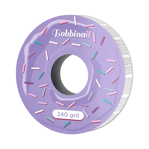 Запасний блок файл-стрічки БІЛИЙ (клейовий) Bobbinail EXPERT 240 грит для пластикової котушки (7 метрів) ATS-240w STALEKS PRO