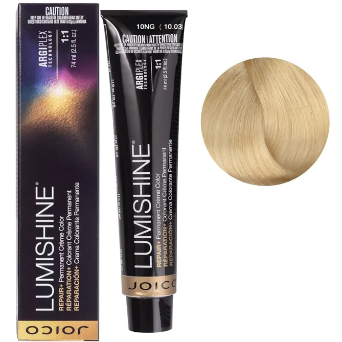10NG (10,03) Перманентна крем-фарба для волосся, 74 мл Permanent Creme Color Repair+ LumiShine JOICO