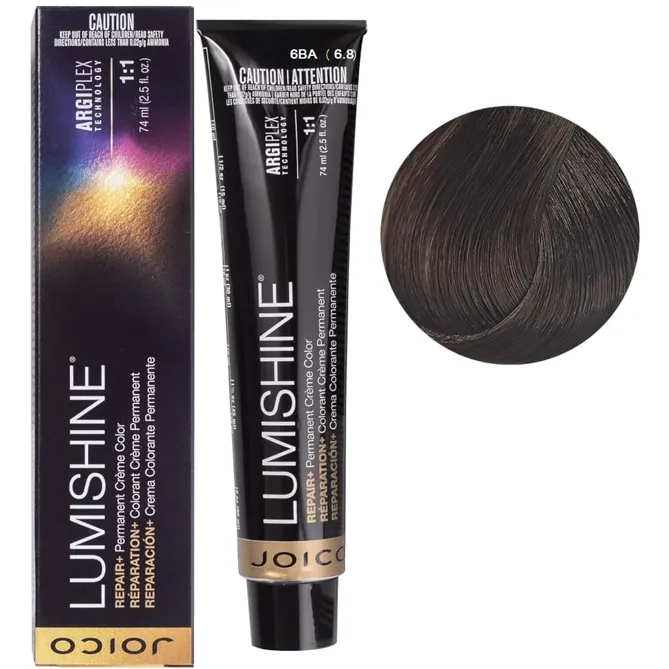 6BA (6,8) Перманентна крем-фарба для волосся, 74 мл Permanent Creme Color Repair+ LumiShine JOICO