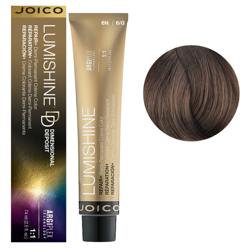 6N (6/0) Деміперманентна крем-фарба без аміаку подвійної пігментаціїї, 74 мл Demi-Permanent Color Dimensional Deposit LumiShine  JOICO