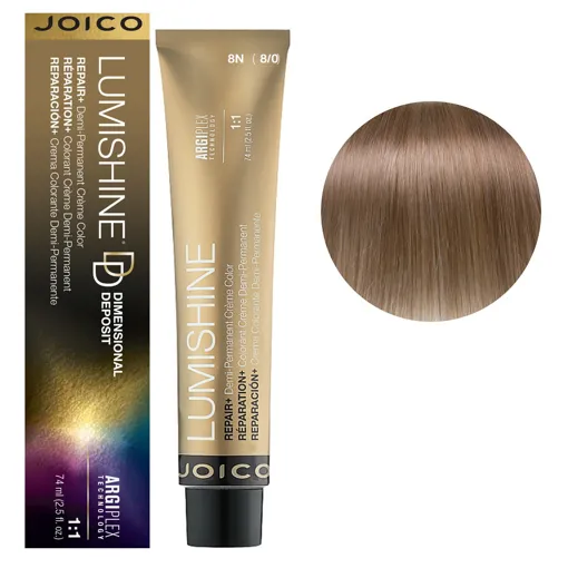 8N (8/0) Деміперманентна крем-фарба подвійної пігментаціїї, 74 мл Demi-Permanent Color Dimensional Deposit LumiShine  JOICO