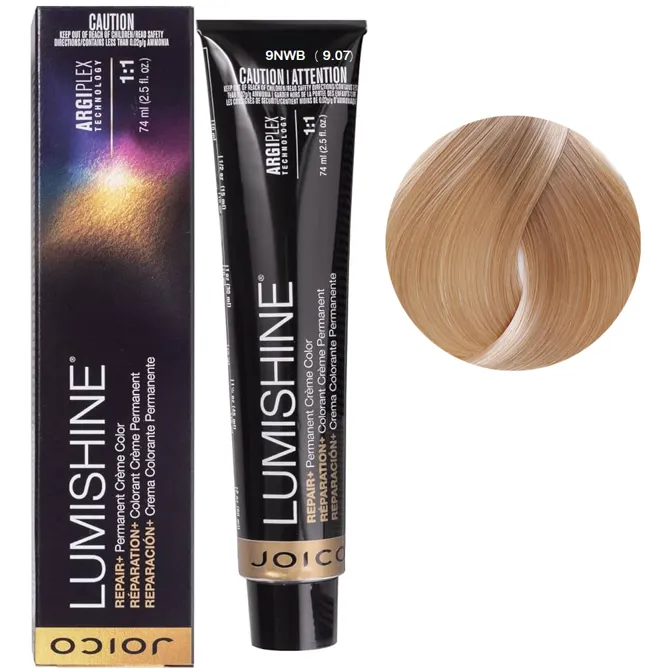 9NWB (9,07) Перманентна крем-фарба для волосся, 74 мл Permanent Creme Color Repair+ LumiShine JOICO