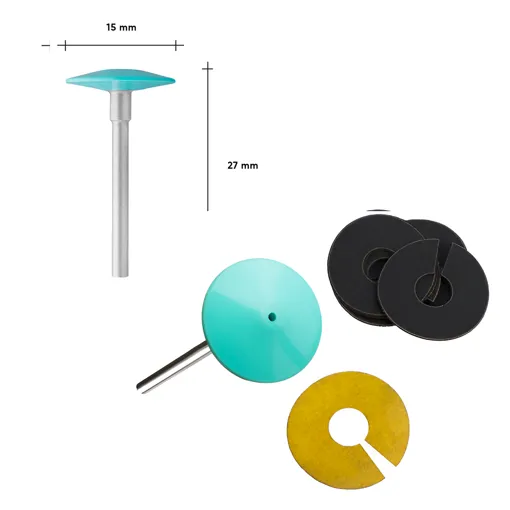 Педикюрний диск ПЛАСТИКОВИЙ скошений "S" (15 мм) зі змінними файлами 180 грит (5 шт) PODODISC SPDset-15 STALEKS PRO