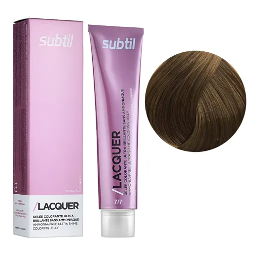 7/7 блондин коричневий Безаміачна тонувальна гелева фарба на кислотній основі, 60 мл LACQUER SUBTIL