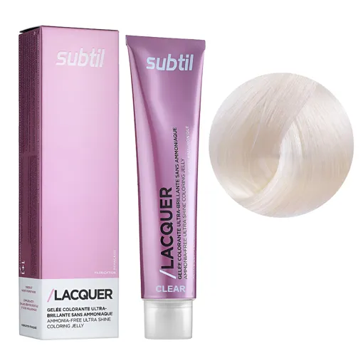 Прозорий (CLEAR) Безаміачна тонувальна гелева фарба на кислотній основі, 60 мл LACQUER SUBTIL