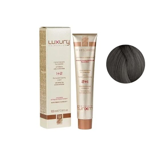 6/111 Темний блондин попелястий екстра інтенсивний Крем-фарба для волосся з білим чаєм та екстрактом орхідеї, 100 мл LUXURY Haircolor GREEN LIGHT