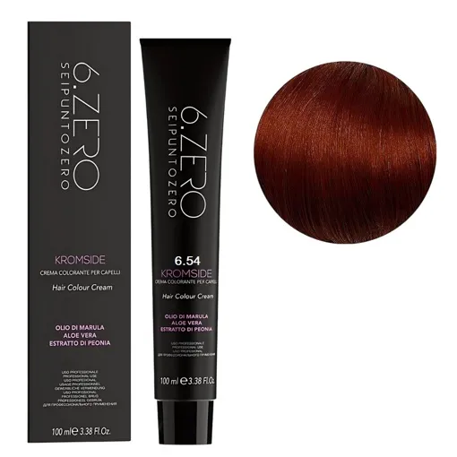 6/54 Крем-фарба для волосся стійка, 100мл  Hair Color Cream KROMSIDE 6.ZERO Seipuntozero