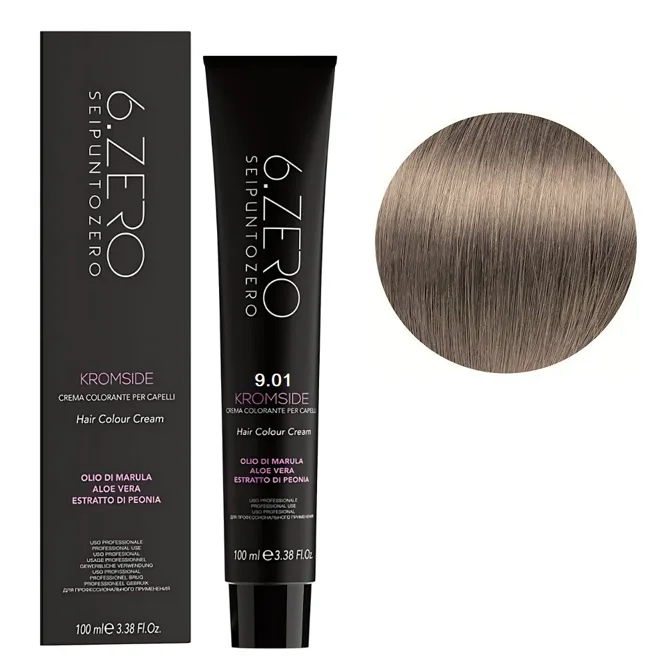 9/01 Крем-фарба для волосся стійка, 100мл  Hair Color Cream KROMSIDE 6.ZERO Seipuntozero