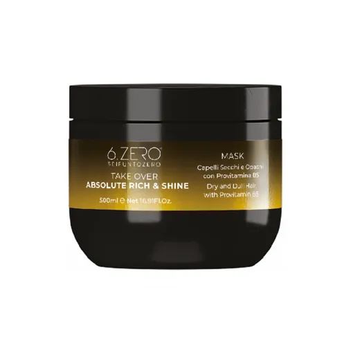 Маска інтенсивно живильна для сухого і тьмяного волосся, 500 мл Mask ABSOLUTE RICH &amp; SHINE Take Over 6.ZERO SEIPUNTOZERO