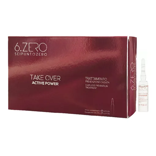 Лосьйон проти випадіння для ослабленого і ламкого волосся, 10*8 мл Hair loss prevention treatment ACTIVE POWER Take Over 6.ZERO SEIPUNTOZERO