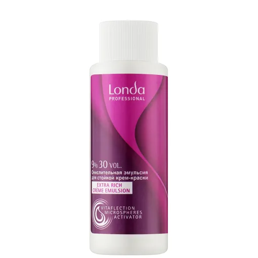 Окислювальна емульсія для стійкого фарбування 9% (30 Vol), 60 мл Permanent Hair Colour Developer Londacolor Londa Professional