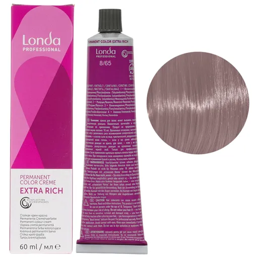 8/65 світлий блондин фіолетово-червоний Стійка фарба для волосся, 60 мл Permanent Color Londa Professional