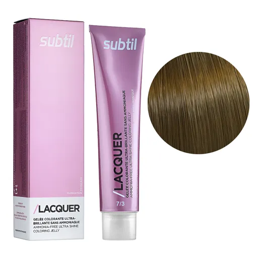7/3 блондин золотистий Безаміачна тонувальна гелева фарба на кислотній основі, 60 мл LACQUER SUBTIL