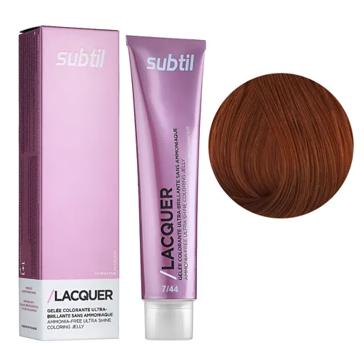 7/44 блондин мідний інтенсивний Безаміачна тонувальна гелева фарба на кислотній основі, 60 мл LACQUER SUBTIL