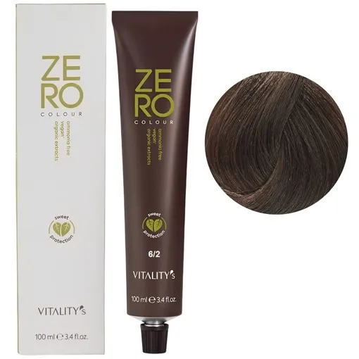 6/2 темний блондин бежевий Крем-фарба для волосся без аміаку, 100 мл ZERO VEGAN Vitality`s