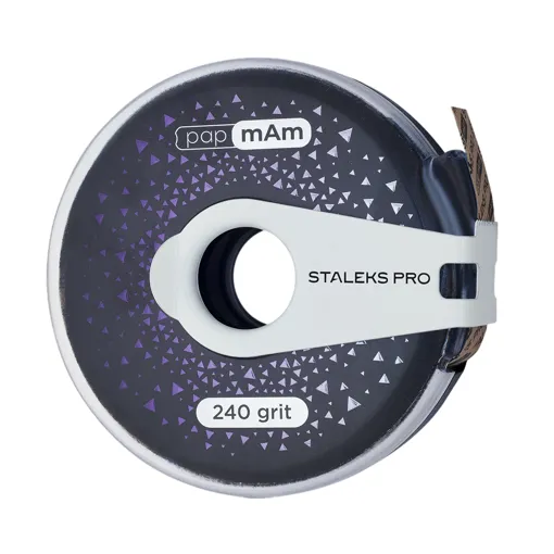 Змінний файл-стрічка papmAm в пластиковій котушці з різаком EXCLUSIVE 240 грит (7 метрів) ATCLux-240 STALEKS PRO