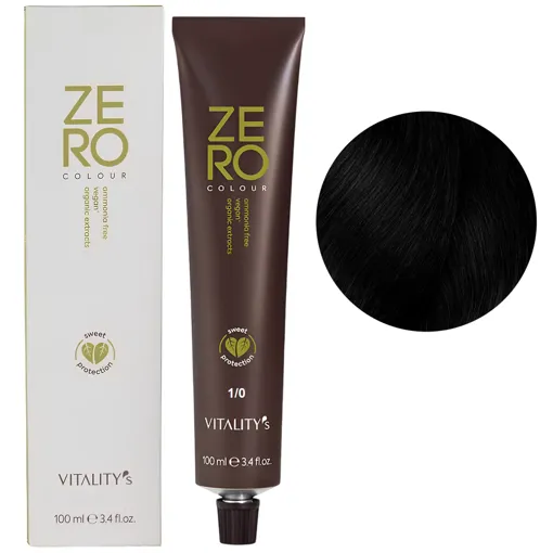1/0 чорний натуральний Крем-фарба для волосся без аміаку, 100 мл ZERO VEGAN Vitality`s