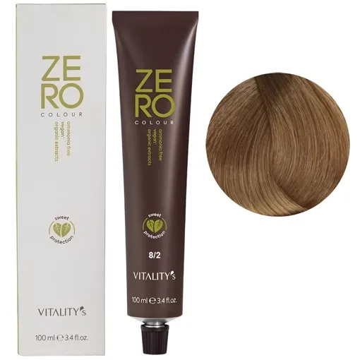 8/2 світлий блондин бежевий Крем-фарба для волосся без аміаку, 100 мл ZERO VEGAN Vitality`s