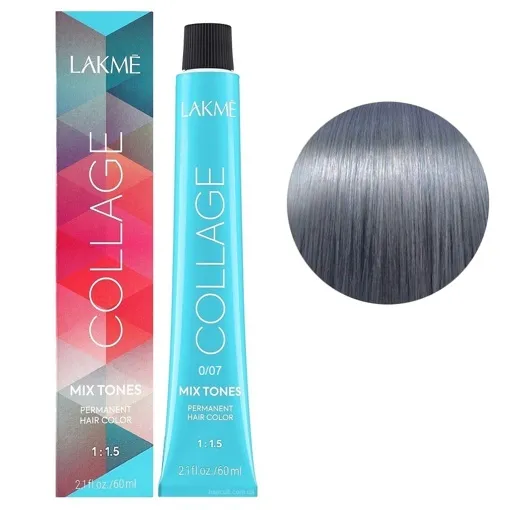 0/07 Сріблястий MIX Крем-фарба для волосся стійка, 60 мл Permanent Hair Color COLLAGE LAКME