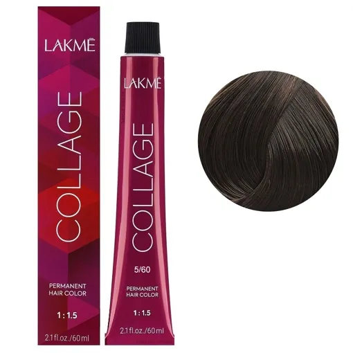 5/60 Світло-каштановий коричневий Крем-фарба для волосся стійка, 60 мл Permanent Hair Color COLLAGE LAКME