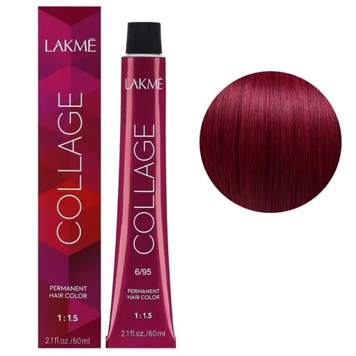 6/95 Темний блондин червоно-махагоновий Крем-фарба для волосся стійка, 60 мл Permanent Hair Color COLLAGE LAКME