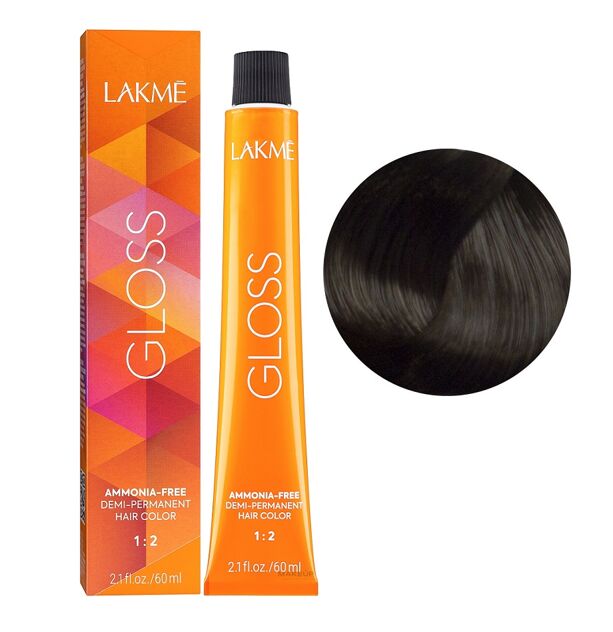 6/12 Темний блондин попелясто-фіолетовий Фарба для тонування волосся без аміаку, 60мл Demi-permanent Hair Color GLOSS LAKME