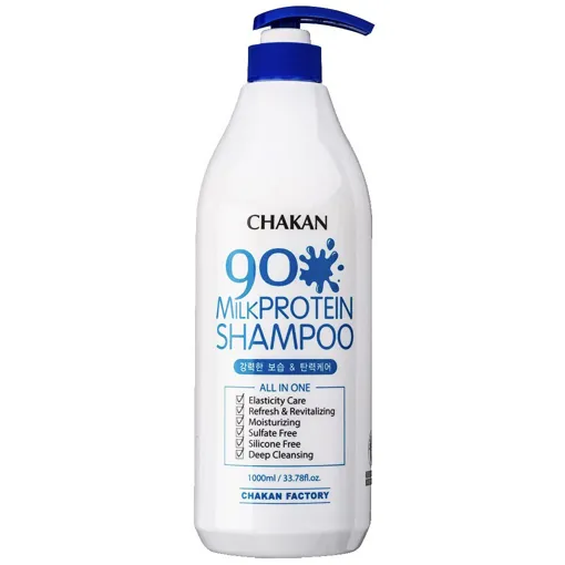 Шампунь зволожувальний з екстрактом молочного протеїну, 1000 мл Milk Protein 90% Shampoo CHAKAN