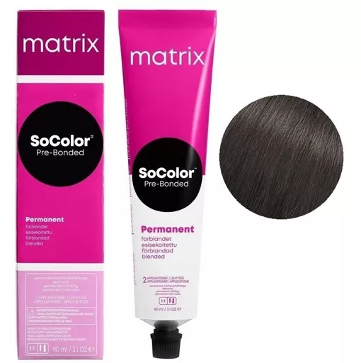 4AA шатен інтенсивний попелястий Крем-фарба для волосся 90мл SoColor Pre-Bonded MATRIX