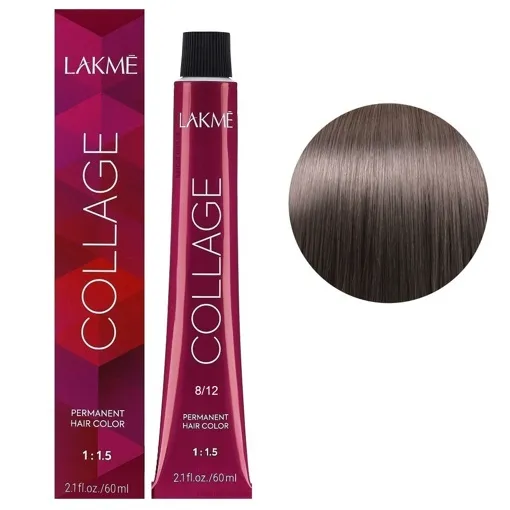 8/12 Світлий блондин попелясто-фіолетовий Крем-фарба для волосся стійка, 60 мл Permanent Hair Color COLLAGE LAКME